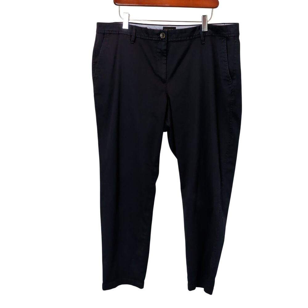 Talbots Women's Sz 16P Navy Blue Relaxed Chino Pants Stretch Cotton